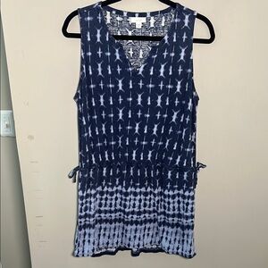 Pure Jill linen blend Navy and light blue Sleeveless Dress